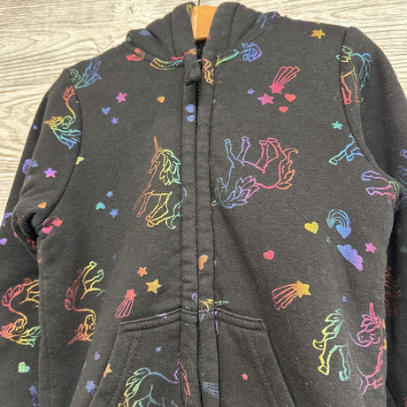 Plush Lined Jacket Foil Unicorns 4-5