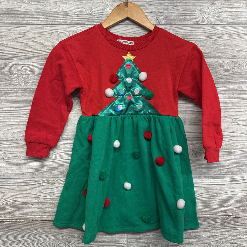 Crewneck Dress Light Up Tree 4-5