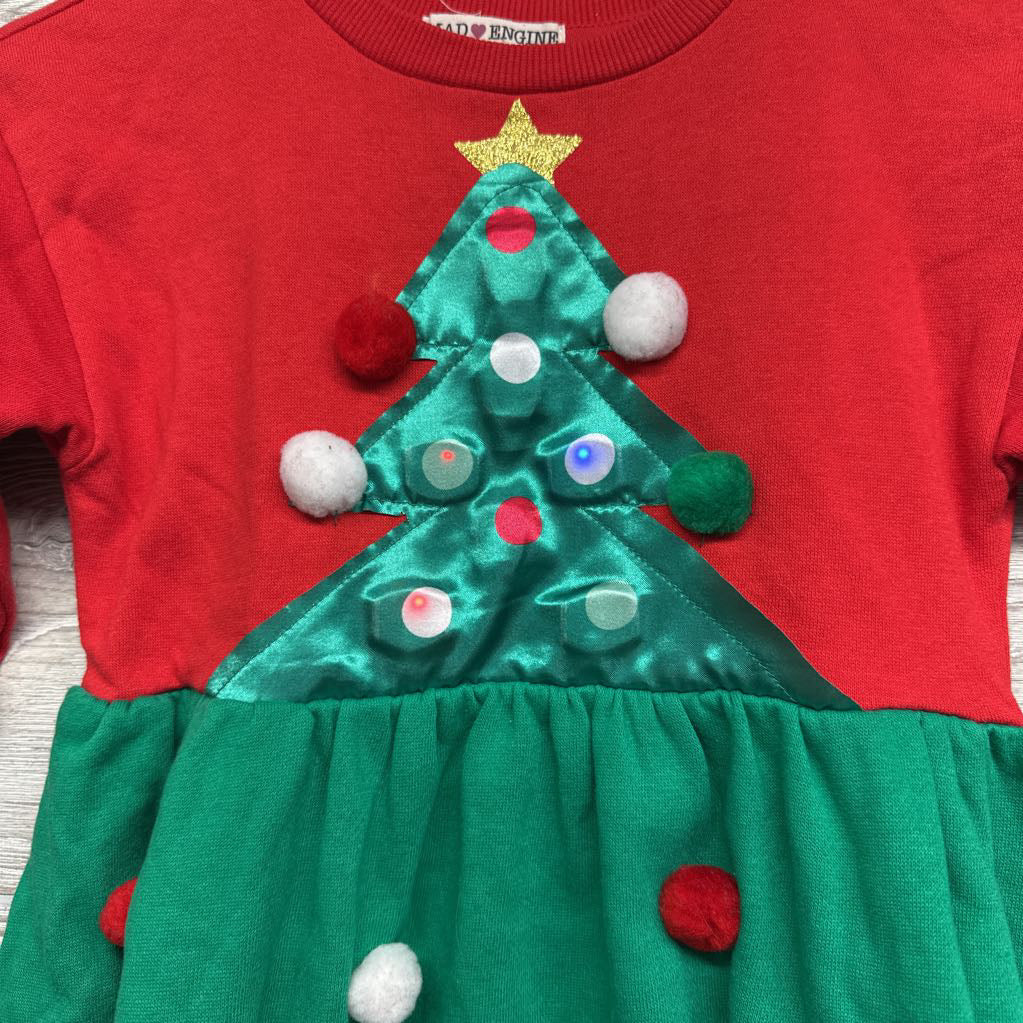 Crewneck Dress Light Up Tree 4-5
