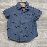 Chambray Button Up Shirt Dinosaurs 3M