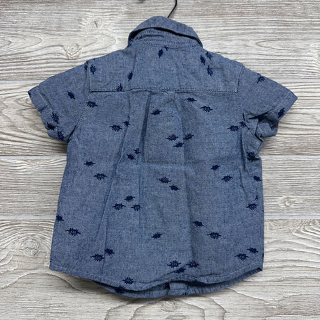 Chambray Button Up Shirt Dinosaurs 3M