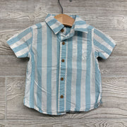 Button Up Shirt Stripes Chest Pocket 12M