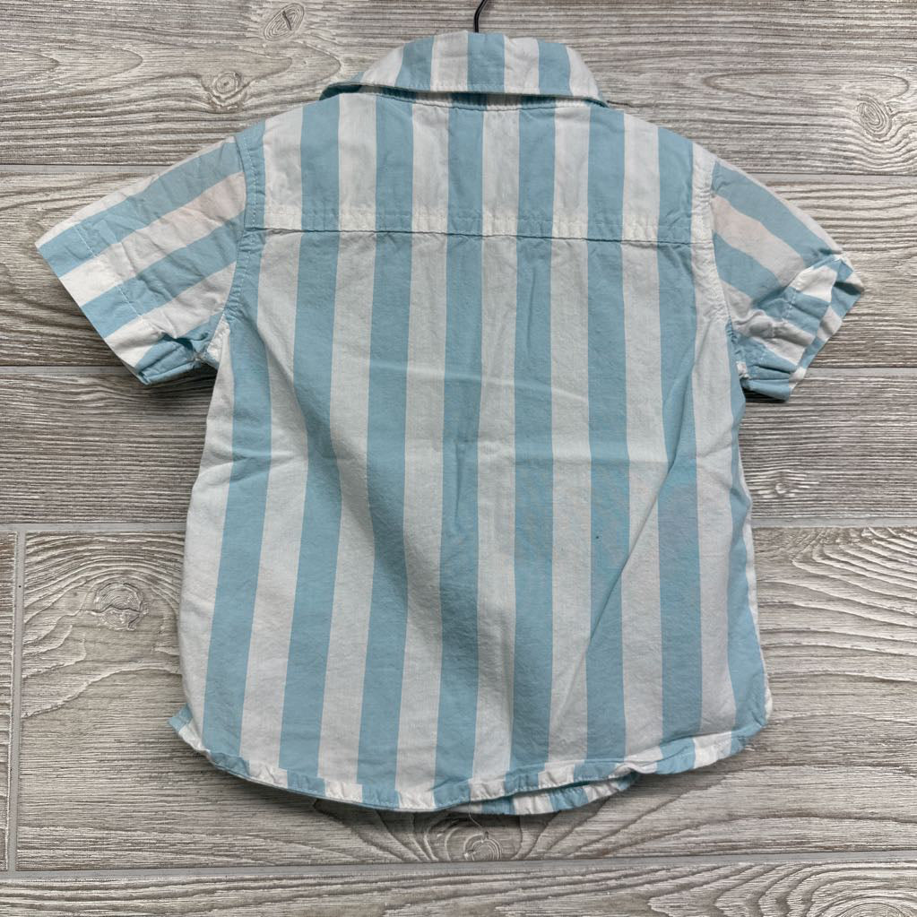 Button Up Shirt Stripes Chest Pocket 12M