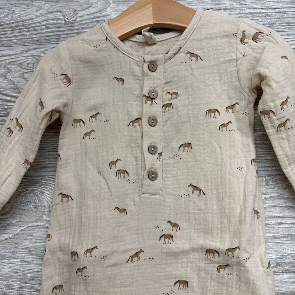 LS Muslin Outfit Horses 6-12M