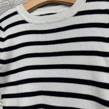 Ribbed Knit Shirt Stripes 7-8