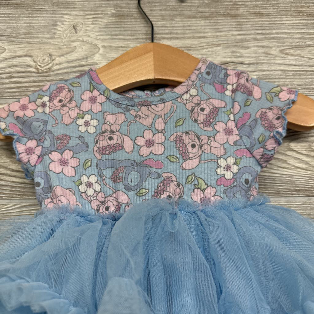 Ribbed Tutu Dress Flowers Stitch Angel 3-6M