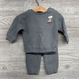 LS Ribbed Shirt & Joggers Snoopy 6-9M