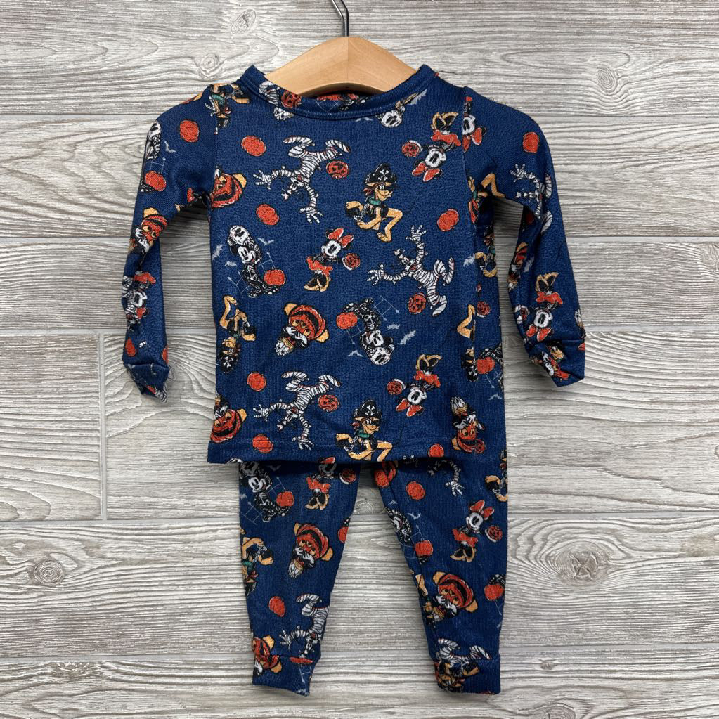 2 Pc LS PJs Mickey Minnie Pluto Pumpkins 18M
