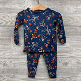 2 Pc LS PJs Mickey Minnie Pluto Pumpkins 18M
