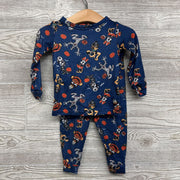 2 Pc LS PJs Mickey Minnie Pluto Pumpkins 18M