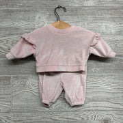 Velour Crewneck Ruffles & Joggers NB