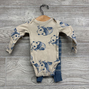 LS Bodysuit Pandas Ribbed Bodysuit & Pants Stripes NB