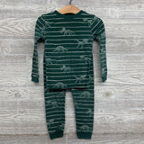2 Pc LS PJs Stripes Dinosaur Skeletons 4T