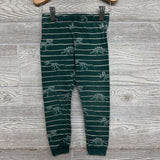 2 Pc LS PJs Stripes Dinosaur Skeletons 4T