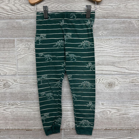 2 Pc LS PJs Stripes Dinosaur Skeletons 4T