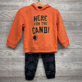 Hoodie Here For The Candy & Jogger Sweatpants Spider Webs 3T