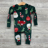 2 Pc LS Velour PJs Santa Pickle Ornaments 12M