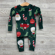 2 Pc LS Velour PJs Santa Pickle Ornaments 12M