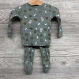 2 Pc LS PJs Cookies Milk 12M