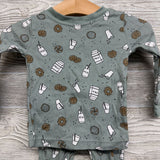 2 Pc LS PJs Cookies Milk 12M