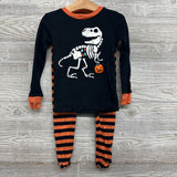 2 Pc LS PJs Dinosaur Skeleton Candy Stripes 4T
