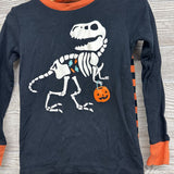 2 Pc LS PJs Dinosaur Skeleton Candy Stripes 4T