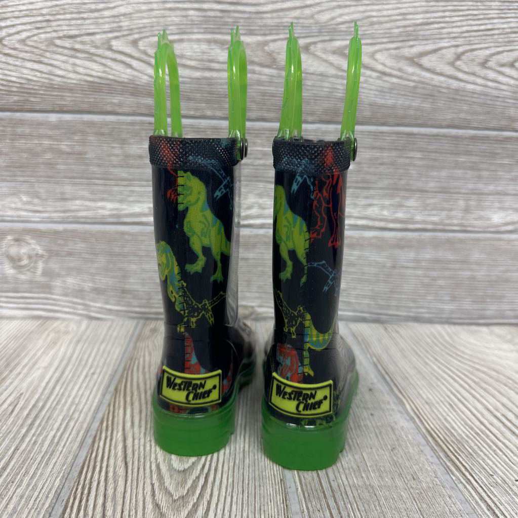 Light Up Dinosaur Rainboots 5c