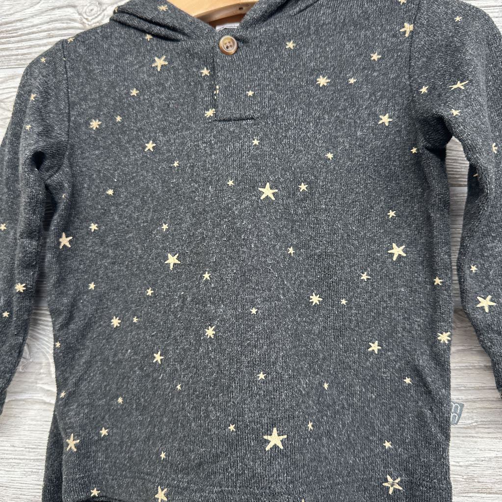 LS Hacci Henley Shirt W/ Hood & Harem Joggers Stars 12M