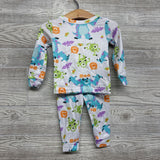 2 Pc LS PJs Monsters Inc Pumpkins 2T