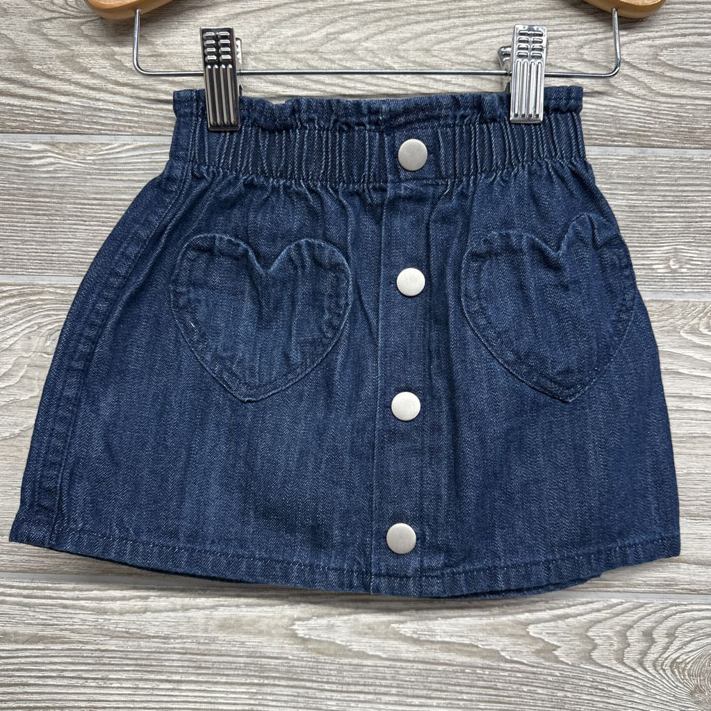 Denim Paperbag Skirt Heart Pockets 18-24M