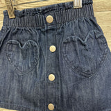 Denim Paperbag Skirt Heart Pockets 18-24M