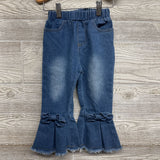 Bell Bottom Jeans Bows Frayed 2-3T