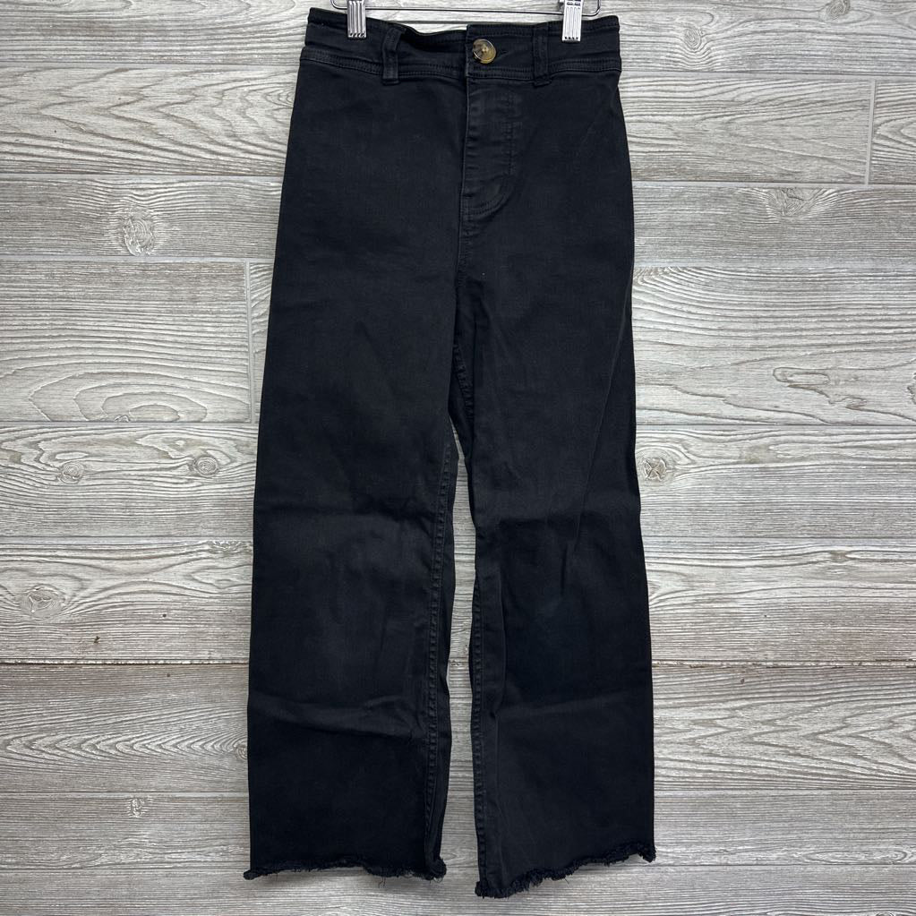 Wide Leg High Waisted Jeans Frayed 10 *