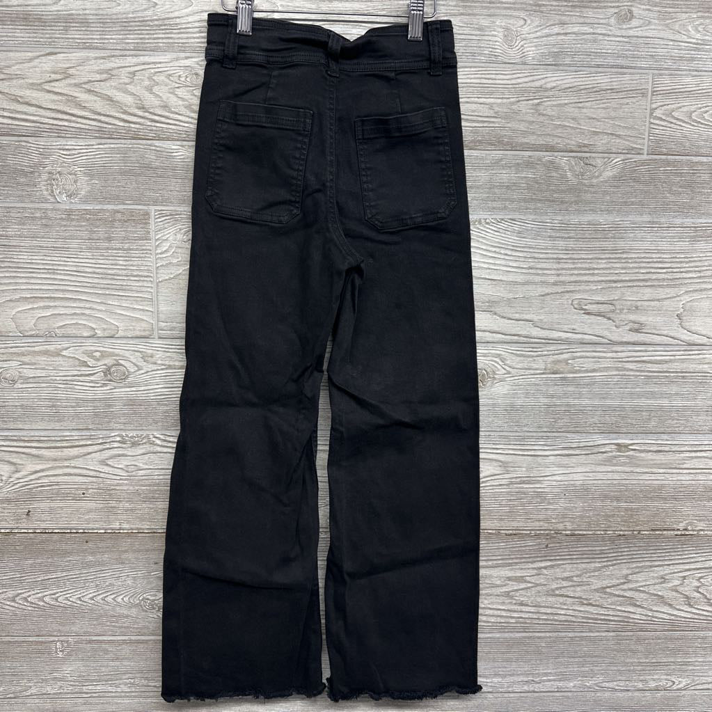 Wide Leg High Waisted Jeans Frayed 10 *