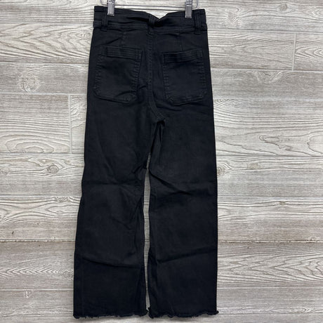 Wide Leg High Waisted Jeans Frayed 10 *