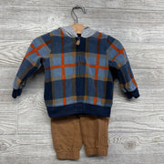 Plaid Fleece Jacket & French Terry Joggers 9M