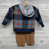 Plaid Fleece Jacket & French Terry Joggers 9M