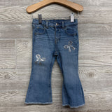 Flare Jeans Sequin Bows Frayed 18M