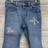 Flare Jeans Sequin Bows Frayed 18M