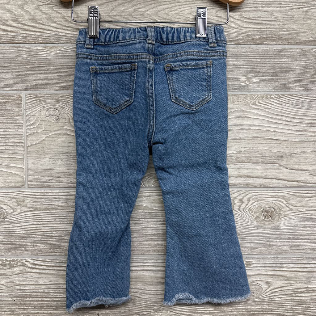 Flare Jeans Sequin Bows Frayed 18M