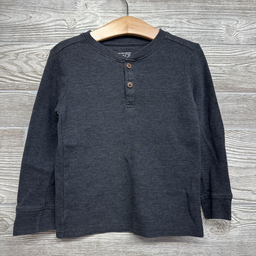 LS Waffle Knit Henley Shirt 4T