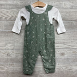 LS Shirt & Flutter Strap Overalls Flowers 6M