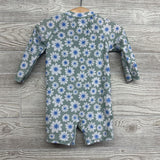 LS 1/4 Zip Swimsuit Flowers 6-9M