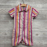 Button Up Utility Romper Stripes 4T