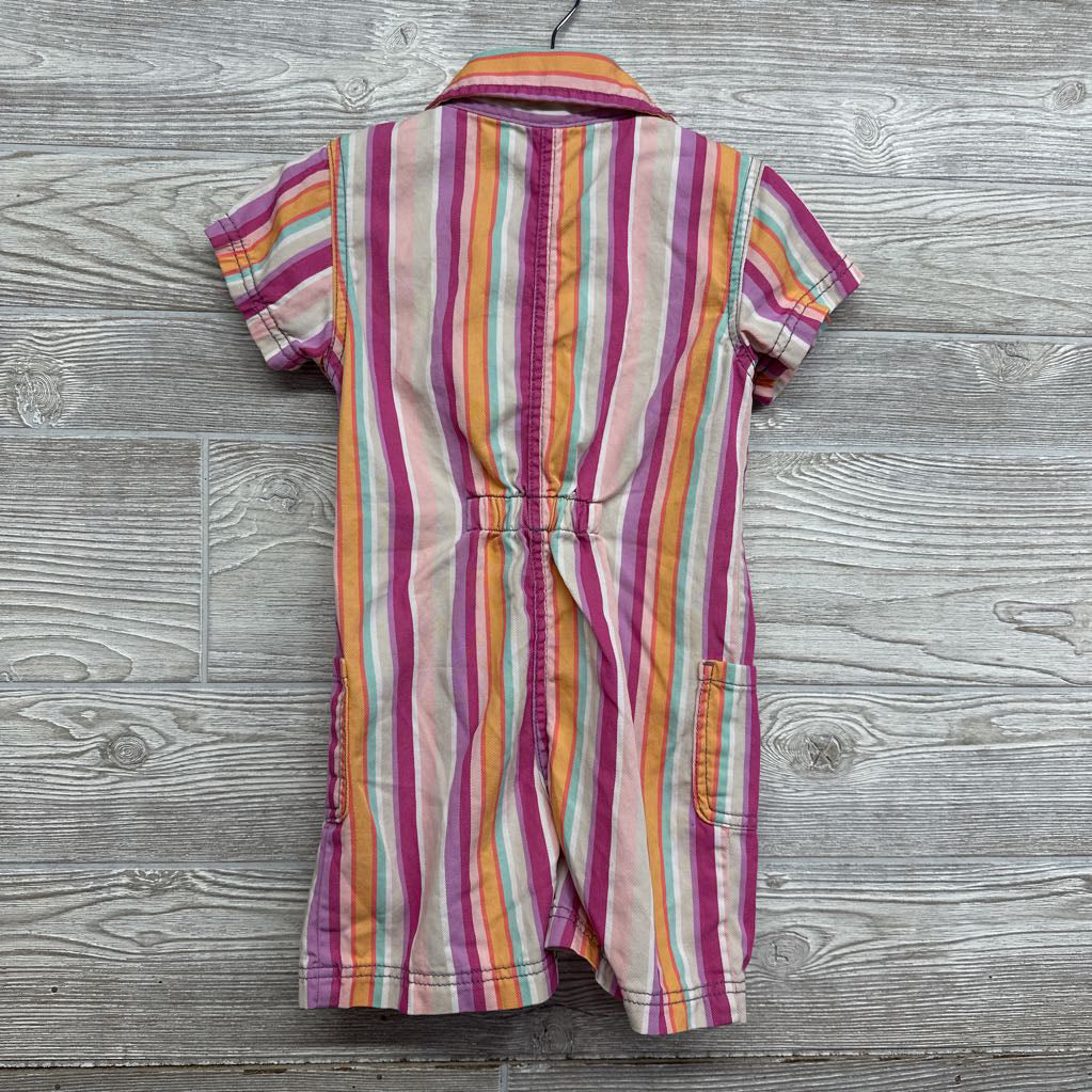 Button Up Utility Romper Stripes 4T
