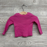 LS Ribbed Shirt Lettuce Trim 6-12M