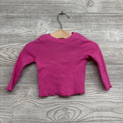 LS Ribbed Shirt Lettuce Trim 6-12M
