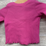 LS Ribbed Shirt Lettuce Trim 6-12M