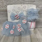 NEW 3 Pc Tutu Set Baseballs