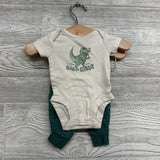 Bodysuit Little Guy Big Roar, Full Zip Jacket & French Terry Joggers Dinosaurs NB